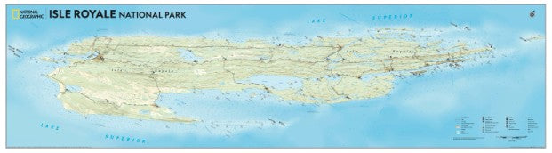 0744 Long National Geographic Map/Poster, Isle Royale National Park
