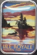 1502 Moose Swimming at Sunset pin