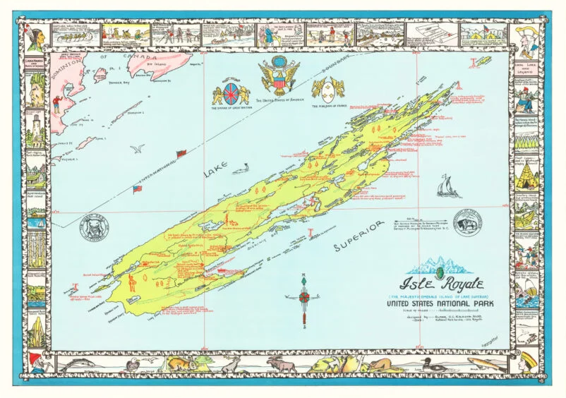 0815 Isle Royale 1939 Map Poster