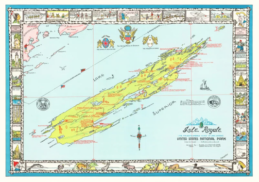 0815 Isle Royale 1939 Map Poster