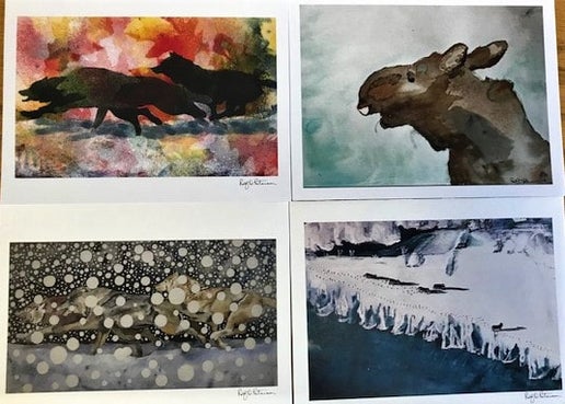 0973 Notecards with Rolf Peterson's artwork