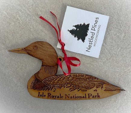 1249 Wooden Loon Ornament