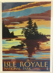 1501 Moose Swimming at Sunset magnet