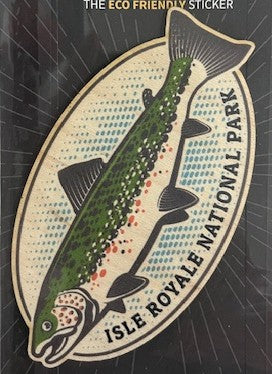 1903 Isle Royale Wooden Sticker "Fish"