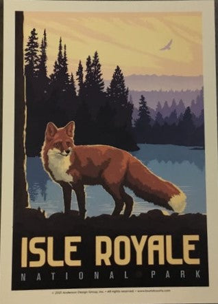 0965FS Fox Sunset Postcard