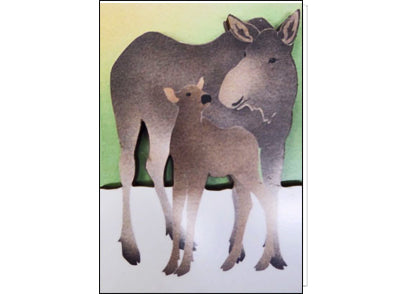 1265 2 layer wildlife magnet cow and calf