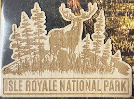 1024 Isle Royale Moose Cutout Wooden Sticker