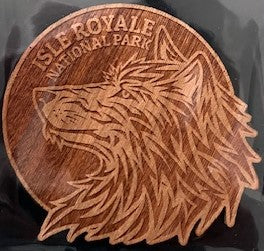 1022 Isle Royale Wooden Sticker "Wolf"